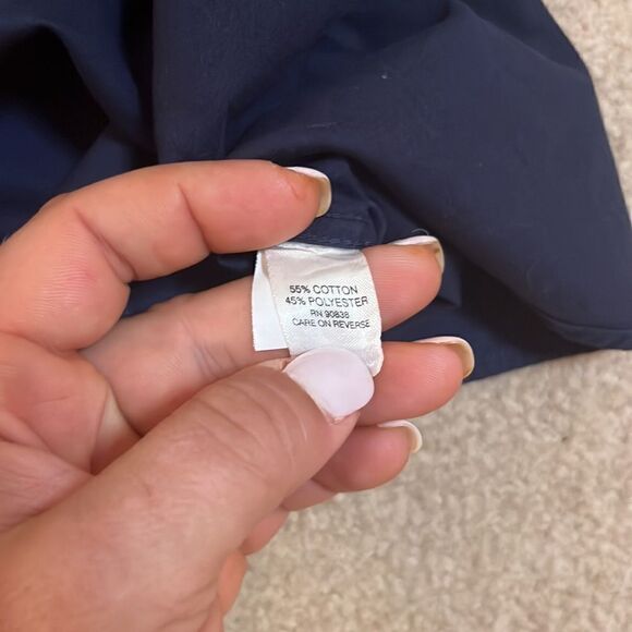 PORT Authority Navy Collared Botton Down Long Sleeved Shirt.  Size Md - Picture 10 of 10